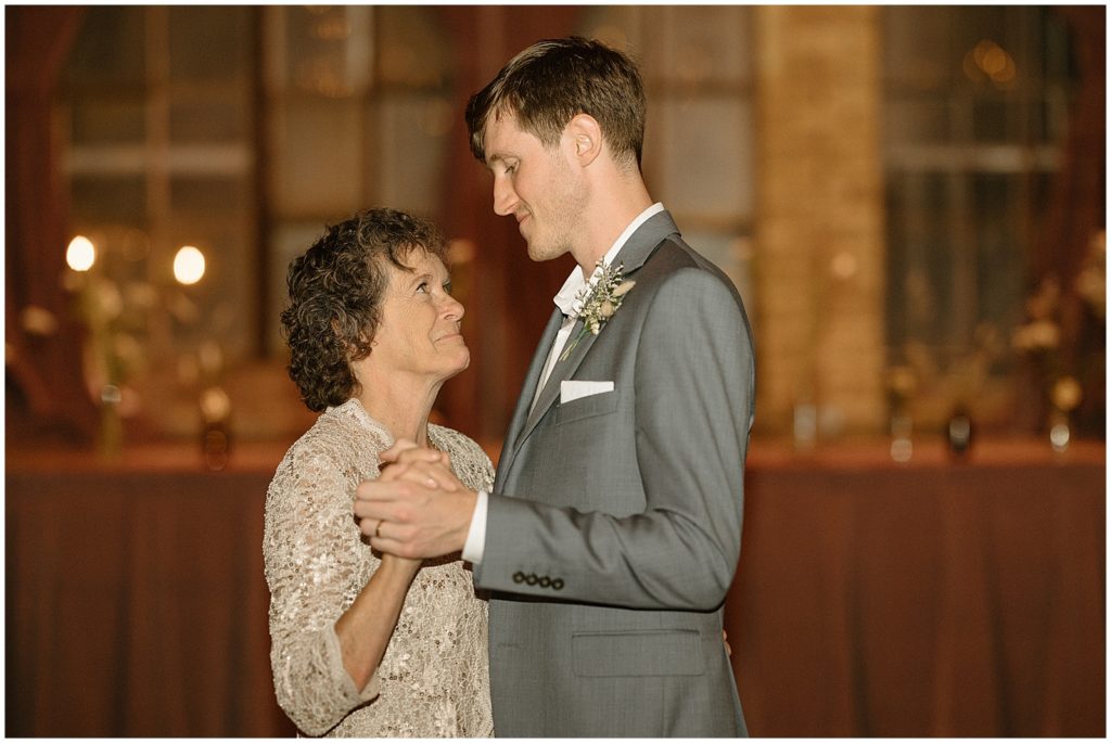 Nick and his mother share tearful smiles during the mother son dance.