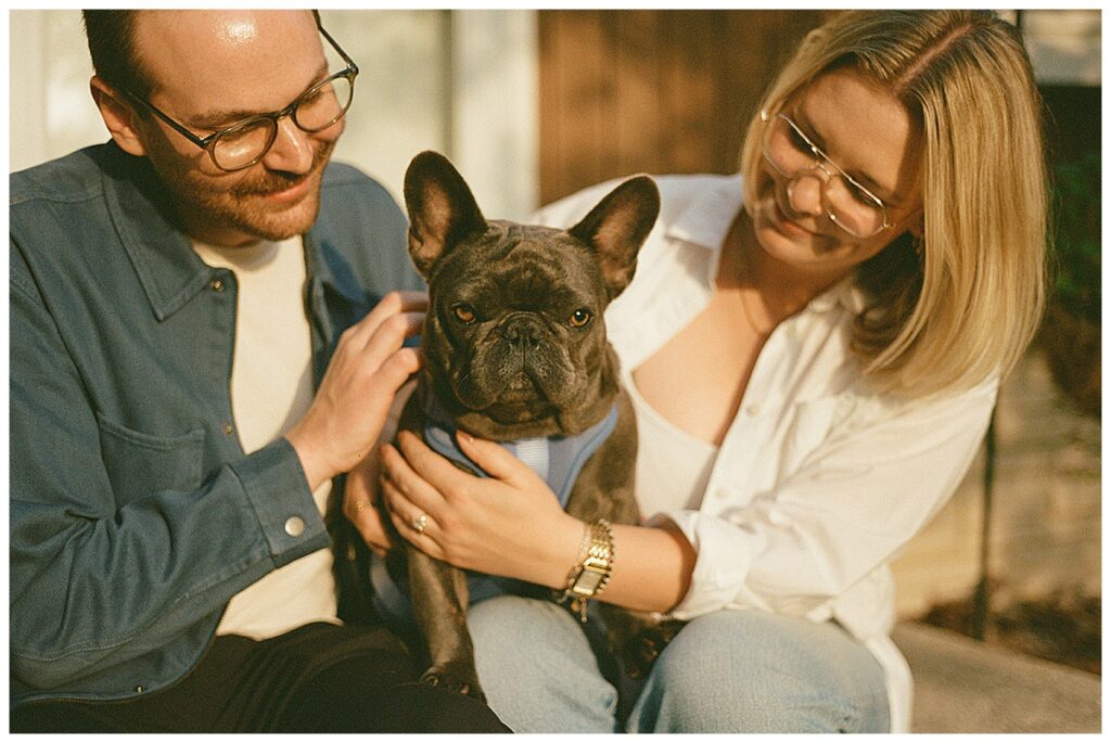 a couple with their dog